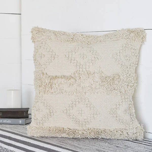 Beige Diamond Pattern Pillow 20x20