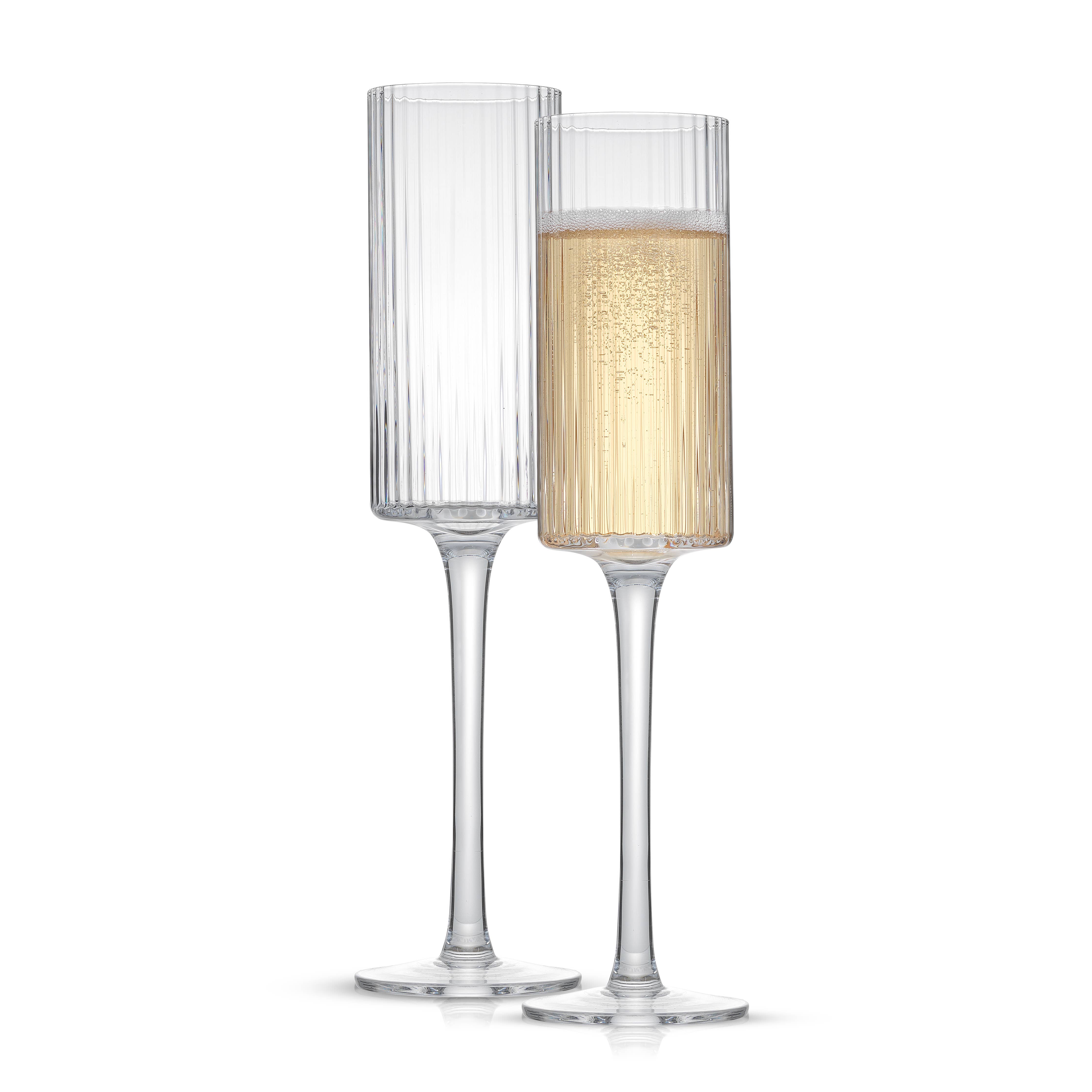 JoyJolt Elle Fluted Cylinder White Wine Glass - 11.5 oz - Set of 2, 11.5 oz  - Fred Meyer
