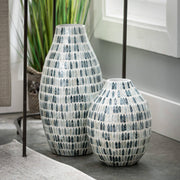 Blue Bamboo Capiz Urn Vase Sullivans