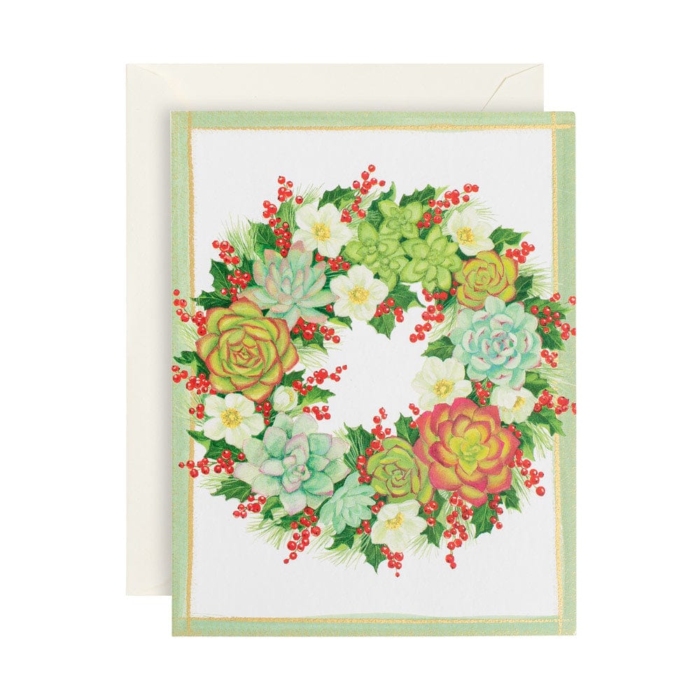 Succulent Wreath - Boxed Holiday Cards  Caspari   