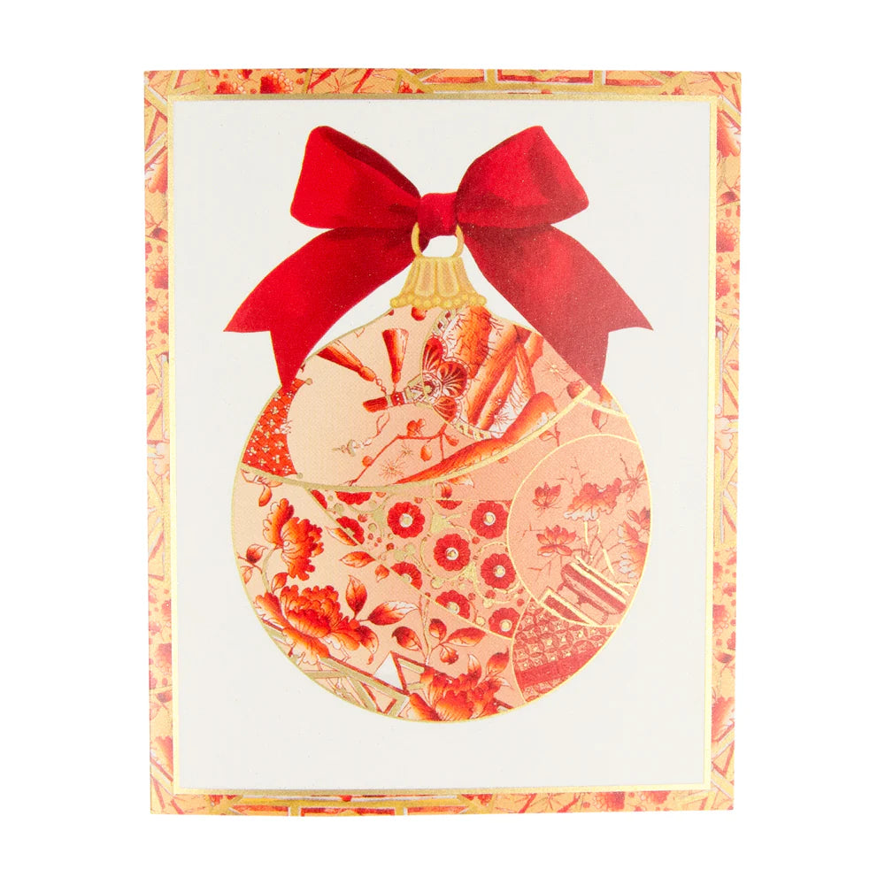 Gilded Porcelain Ornament - Boxed Holiday Cards  Caspari   