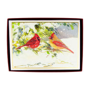 Cardinals On Snowy Branch - Boxed Holiday Cards  Caspari   