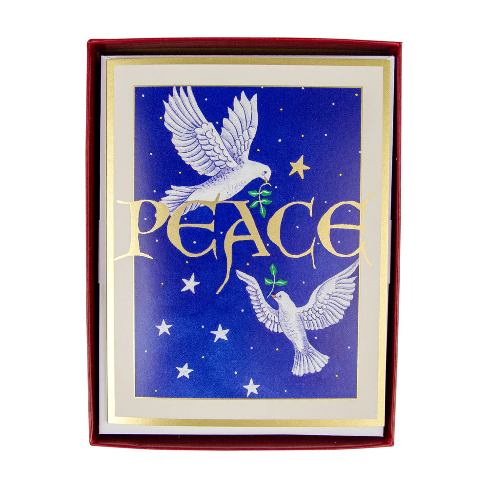 Two Doves And Peace - Boxed Holiday Cards  Caspari   