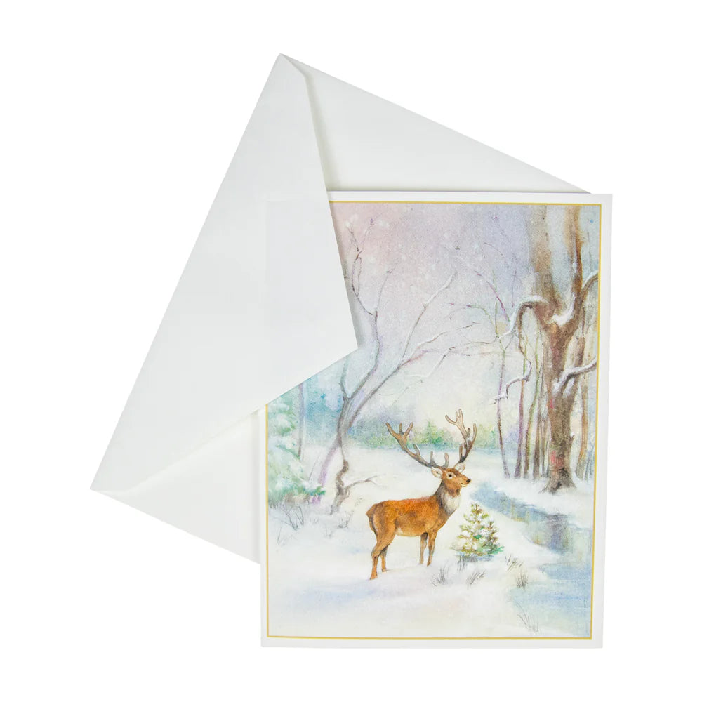 DeerIn Snowy Wood - Boxed Holiday Cards  Caspari   