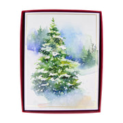 Evergreens In Snowy Field - Boxed Holiday Cards  Caspari   