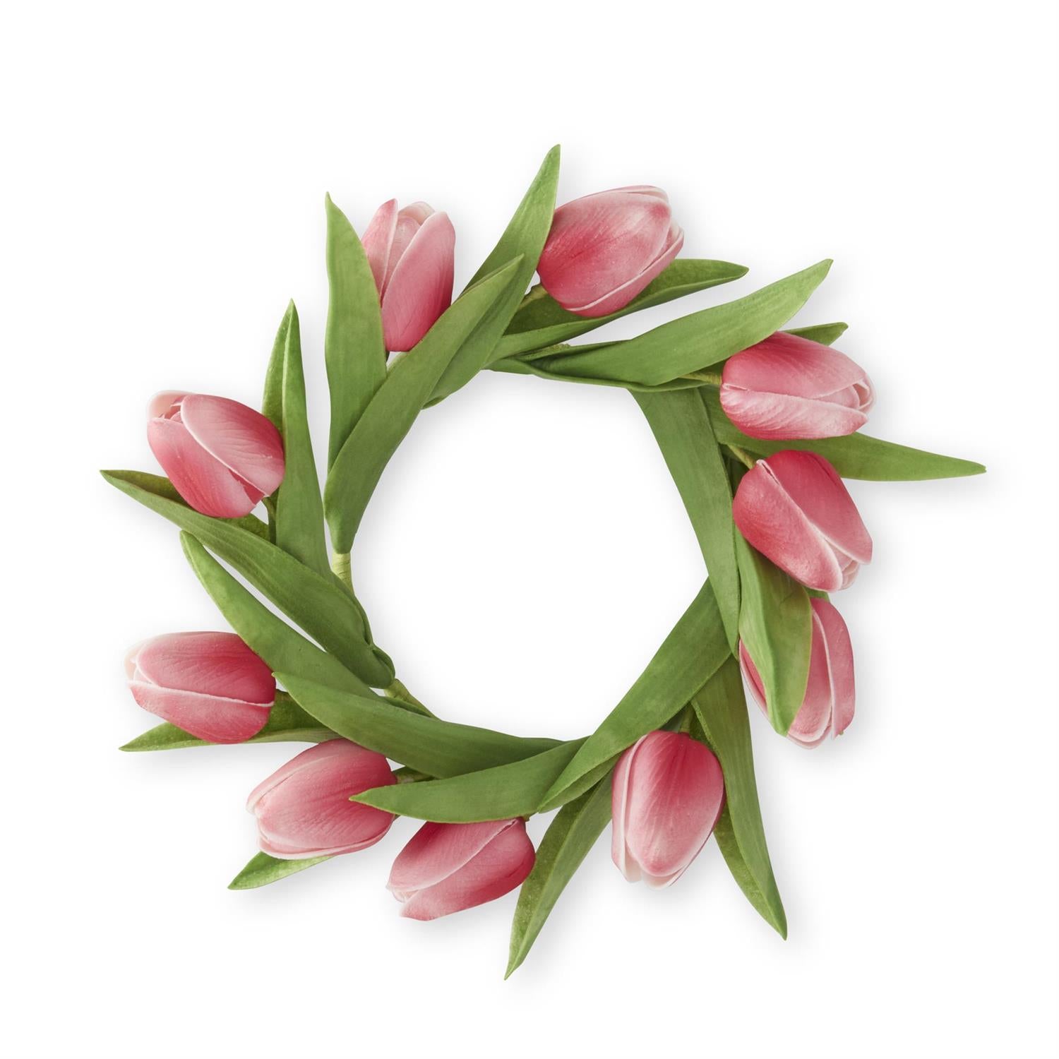 Real Touch Mini Tulip Candle Ring 8.5" K&K Rose