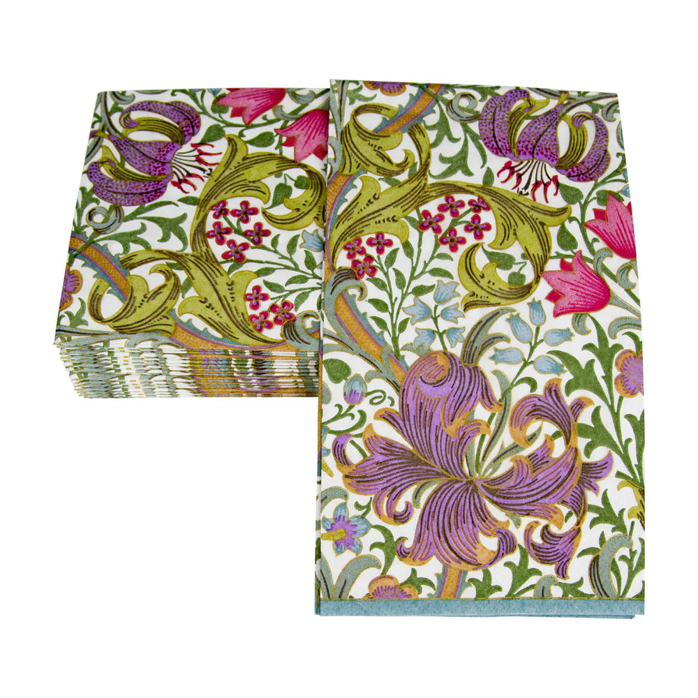 Guest Towel Napkin -  Golden Lily Ivory  Caspari   