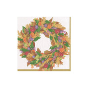 Cocktail Napkin - Autumn Wreath Ivory  Caspari   