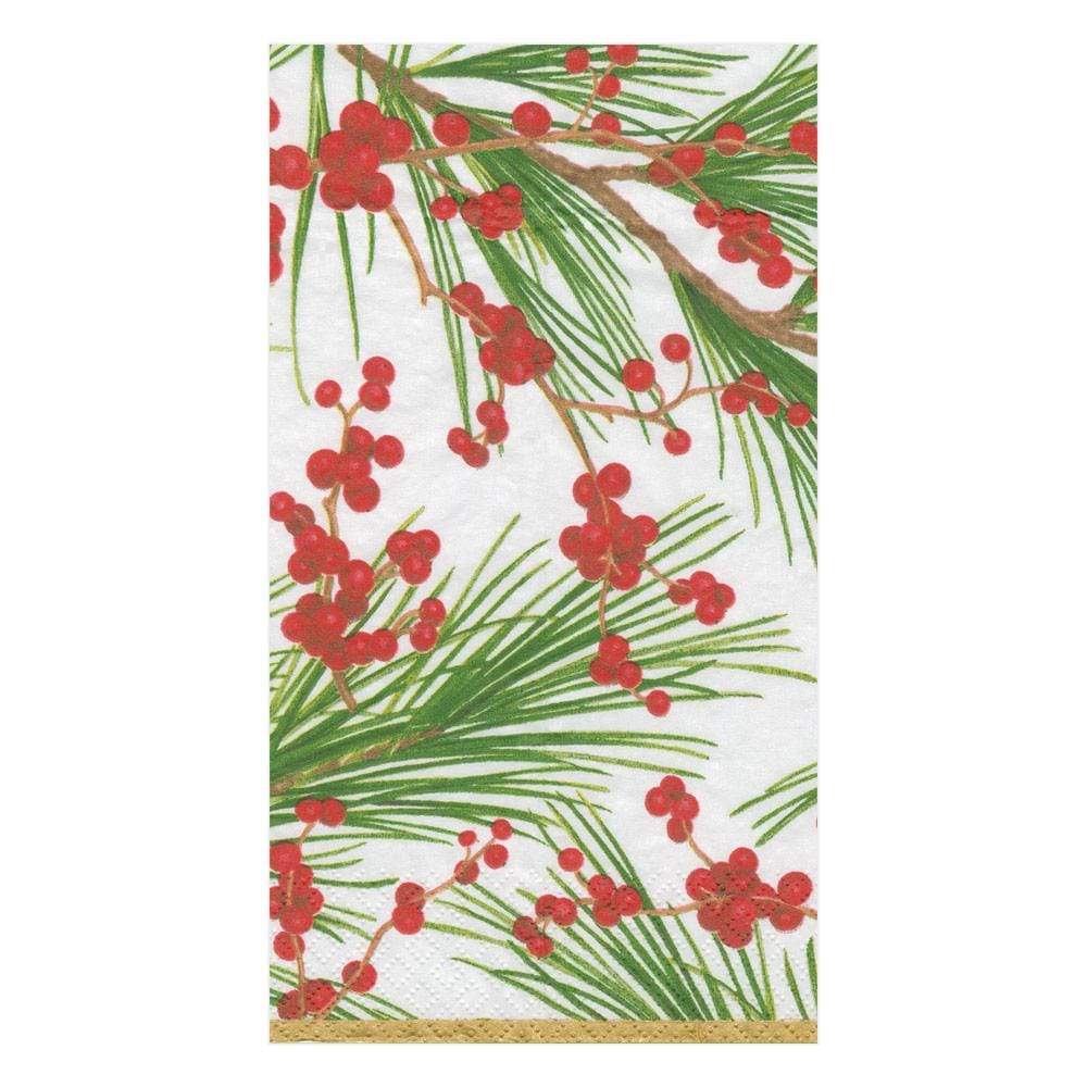 Guest Towel Napkin -  Berries And Pine  Caspari   