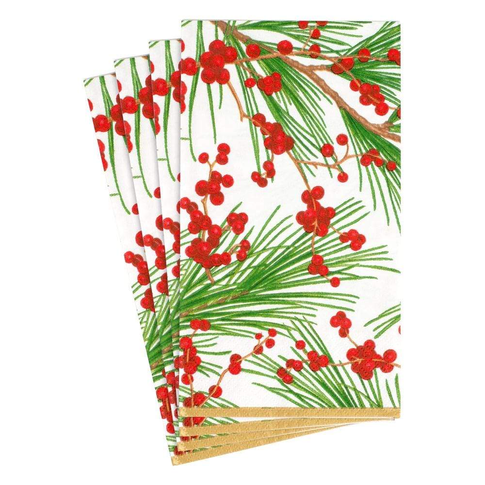 Guest Towel Napkin -  Berries And Pine  Caspari   