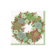 Cocktail Napkin - Succulent Wreath  Caspari   