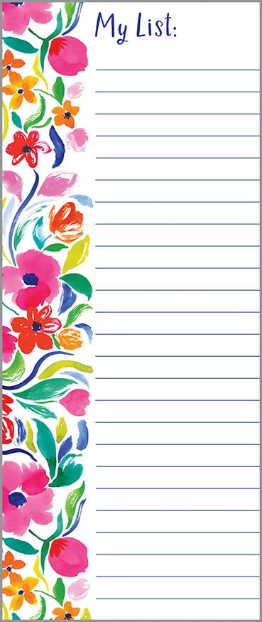 List Pad - Painterly Blooms GINA B DESIGNS