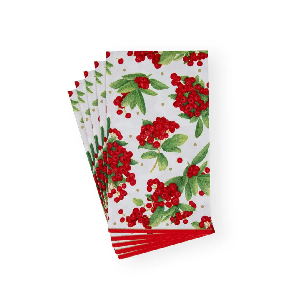 Guest Towel Napkin -  Christmas Berry Red  Caspari   