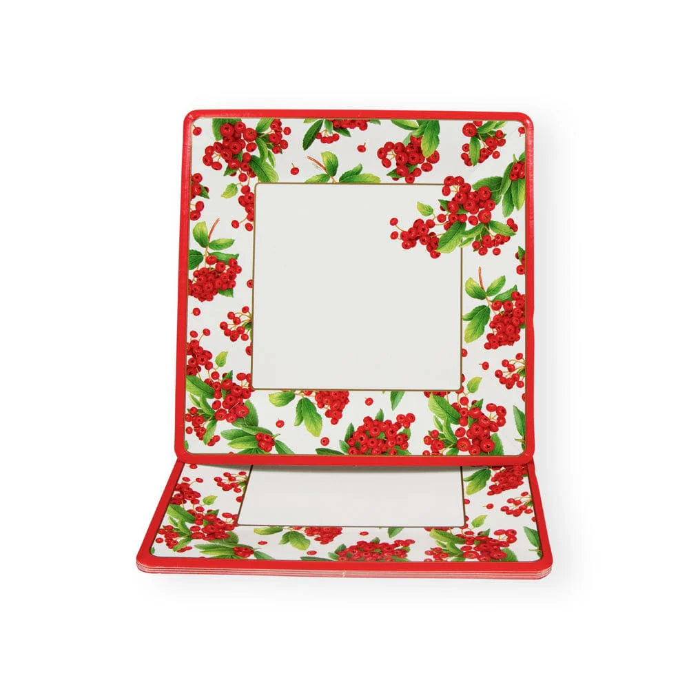 Christmas Berry Red - Salad/Dessert Plates Square  Caspari   