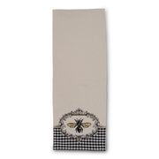 72 Inch Cream Table Runner w/Embroidered Bee Crest K&K