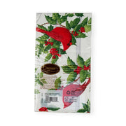 Guest Towel Napkin -  Holly And Songbirds White/Silver  Caspari   