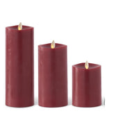 Burgundy Wax Luminara Medium Indoor Pillar Candle  K&K   