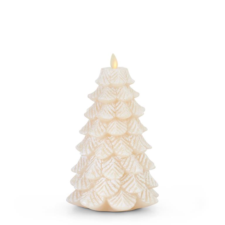 Luminara -  Indoor Flameless - White Snowy Tree Flameless Candles K&K Large  