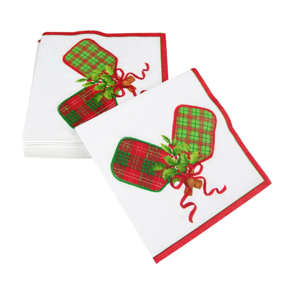 Cocktail Napkin - Christmas Pickleball  Caspari   