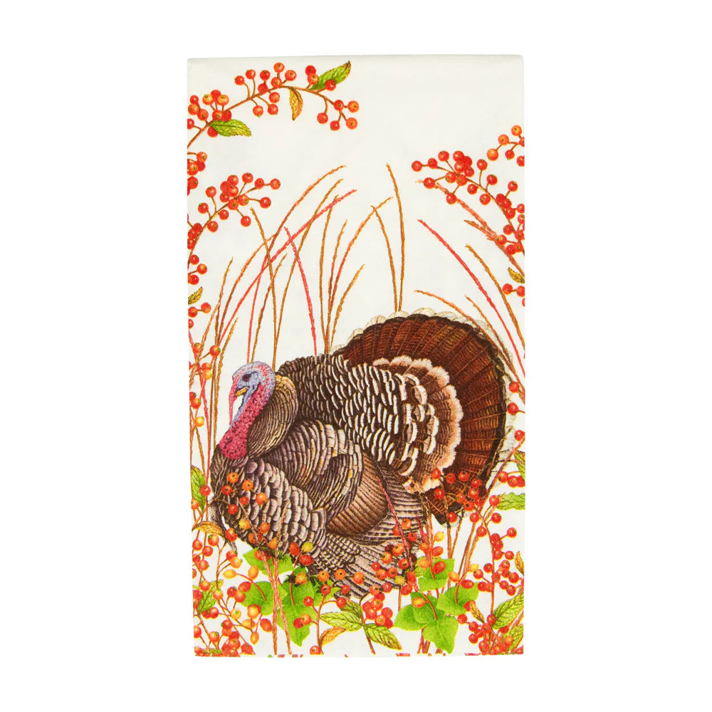 Guest Towel Napkin -  Turkey And Berries  Caspari   