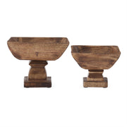 Square Wood Bowls on Pedestals K&K