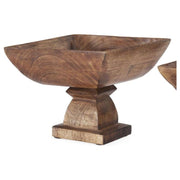 Square Wood Bowls on Pedestals K&K Large