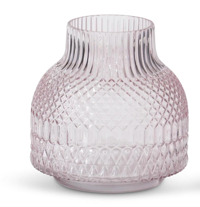 Pink Pressed Glass Vases K&K Large