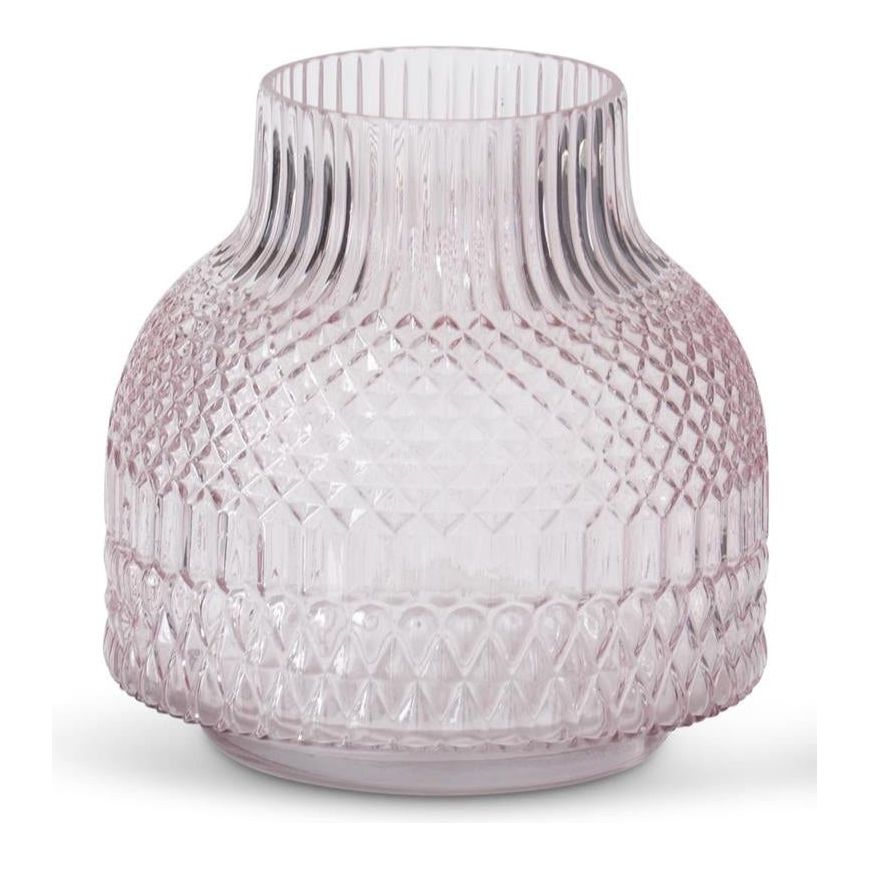 Pink Pressed Glass Vases K&K Large