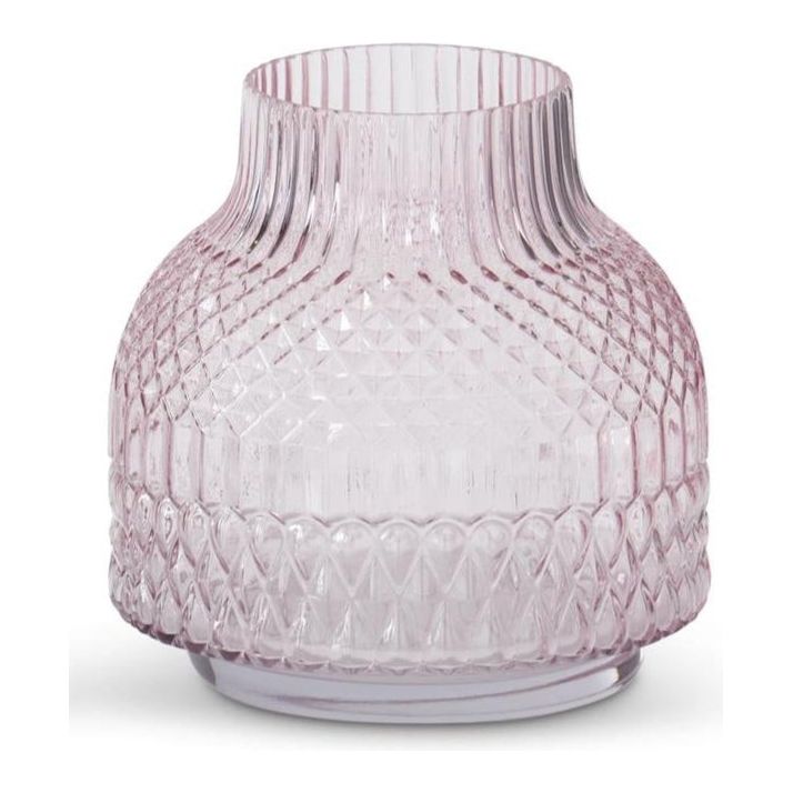 Pink Pressed Glass Vases K&K Small