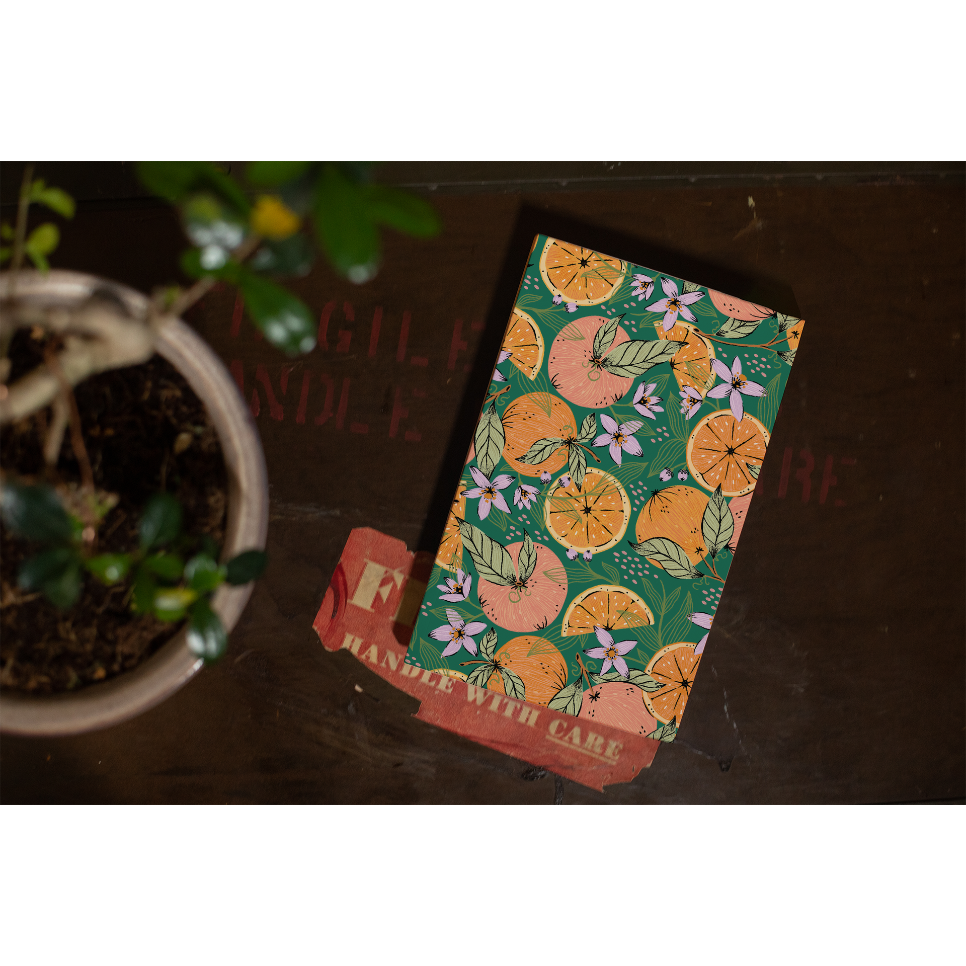 Orange Orchard Classic Layflat Notebook Denik