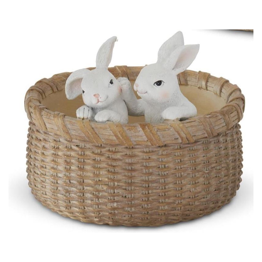 Resin Baskets w/Easter Bunnies K&K Small