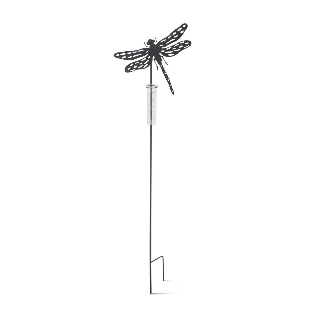 Black Metal Cutout Rain Gauge K&K Dragonfly