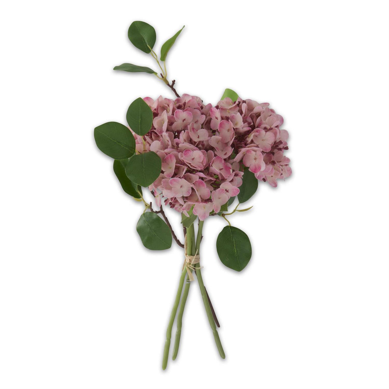 12 Inch Real Touch Hydrangea Bundle (4 Stem) K&K Pink