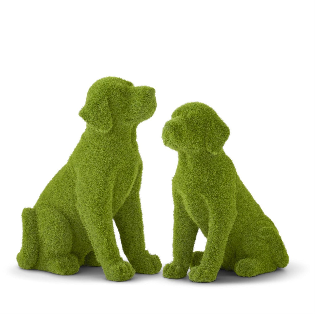 Resin Green Flocked Mossy Dogs K&K