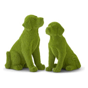 Resin Green Flocked Mossy Dogs K&K