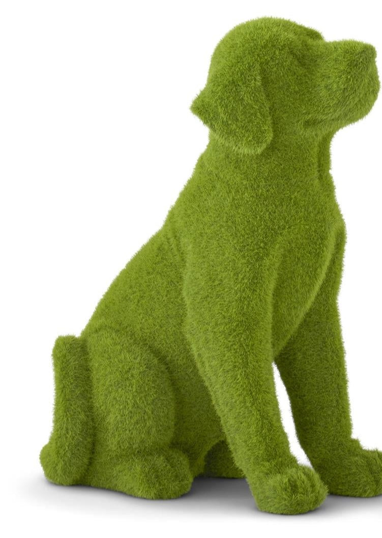 Resin Green Flocked Mossy Dogs K&K Large