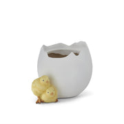 5.75 Inch White Resin Egg Container w/Chicks K&K