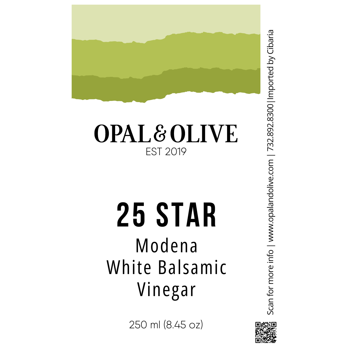 White Balsamic Vinegar of Modena 25 Star White Balsamic Opal and Olive   