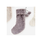 Faux Fur Christmas Stocking – 24", Cozy Holiday Decor (Sold Individually)  180 Degrees Grey  