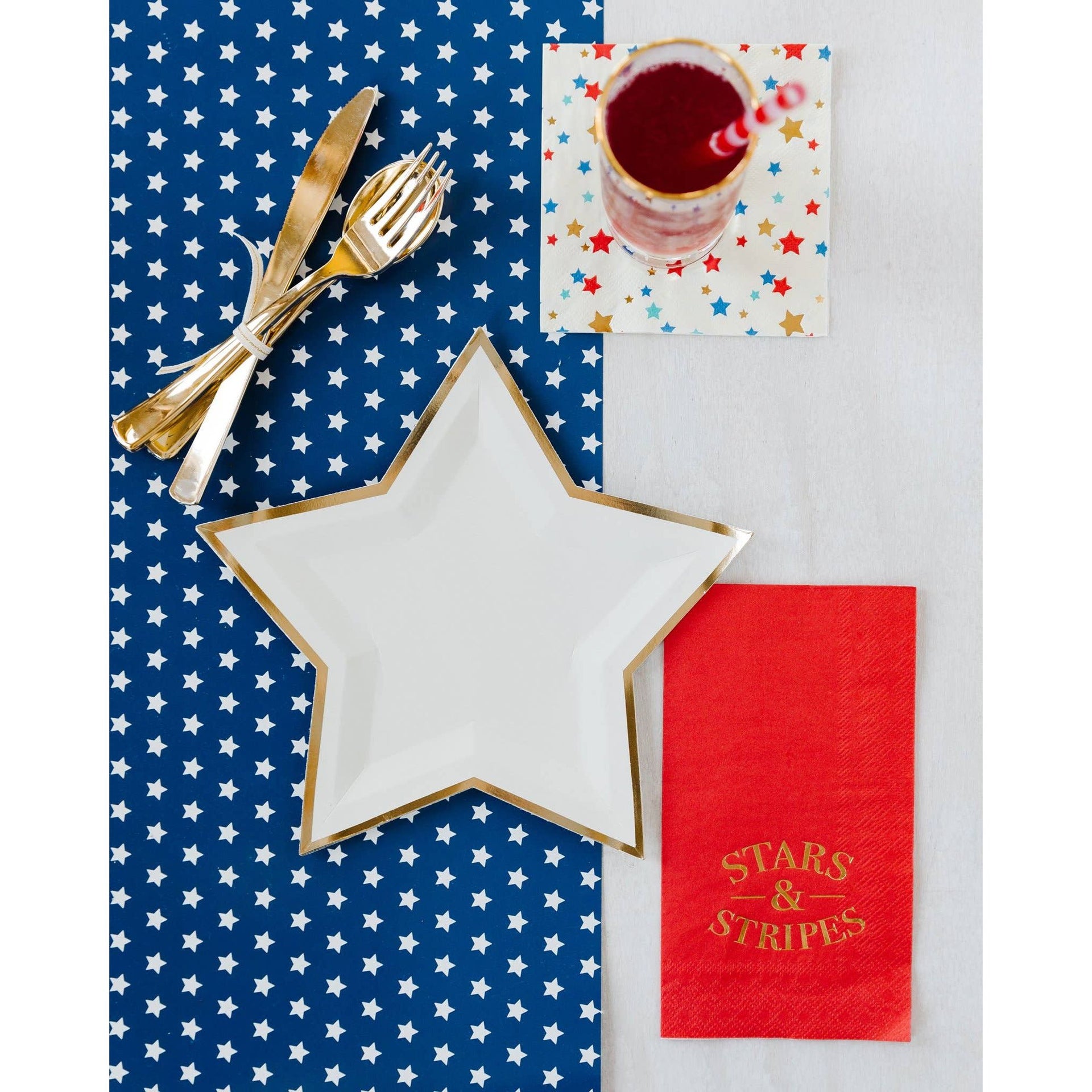 Blue Stars Paper Table Runner  My Mind’s Eye   