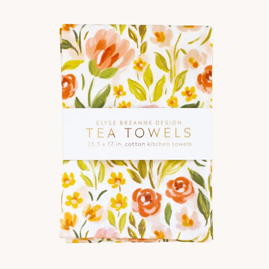 Pack of 2 Spring Garden Tea Towels Elyse Breanne Design