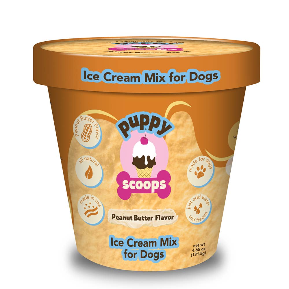 Puppy Scoops Ice Cream Mix for Dogs Puppy Cake LLC 4.65 oz Peanut Butter