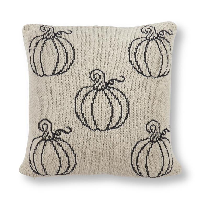 Cream & Black Pumpkin Pillow  K&K   