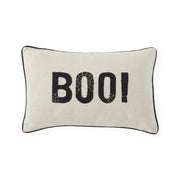 Cream BOO Embroidered Lumbar Pillow  K&K   