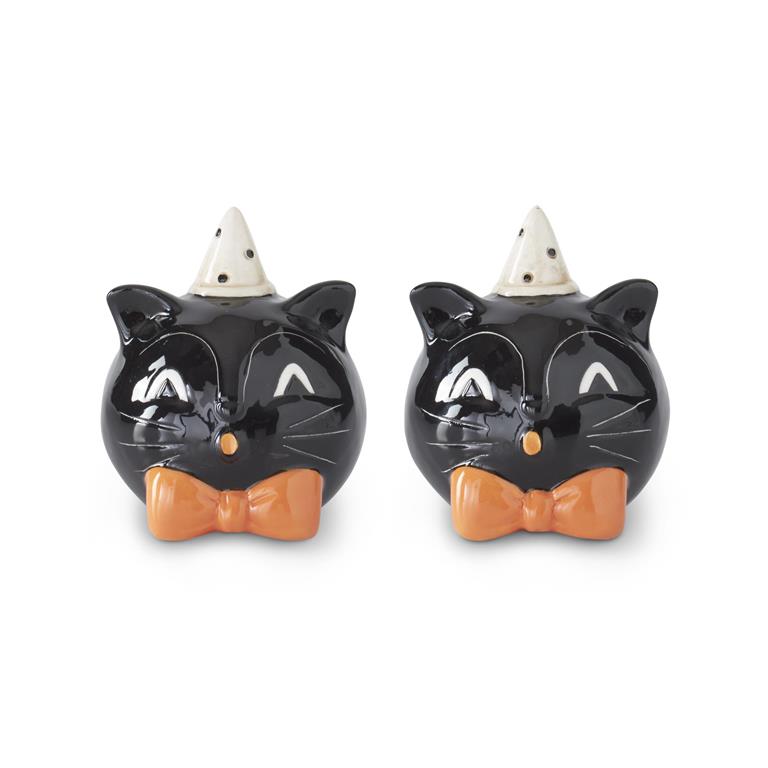 Ceramic Black Cat Salt & Pepper Set  K&K   