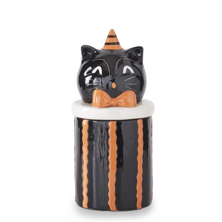 Ceramic Black Cat Canister  K&K   