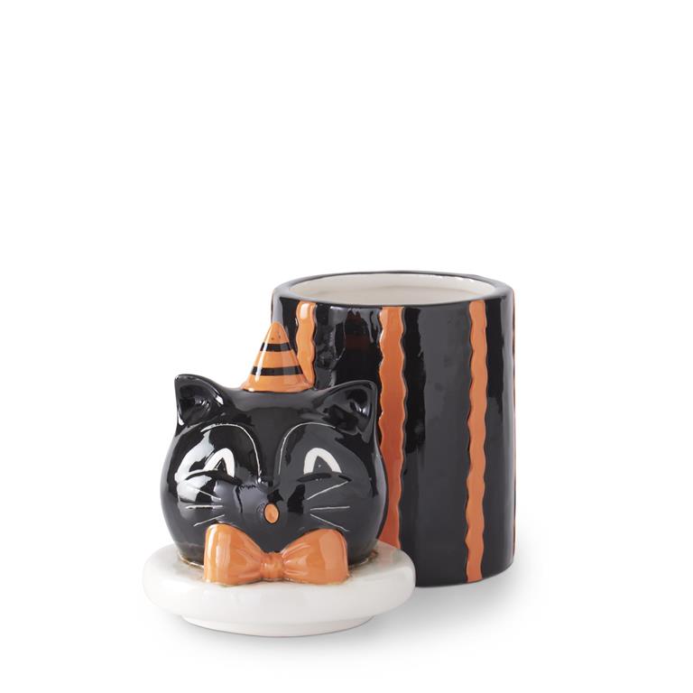 Ceramic Black Cat Canister  K&K   