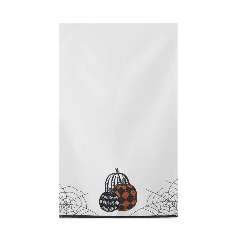 White Halloween Pumpkin Hand Towel  K&K   