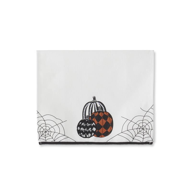 White Halloween Pumpkin Hand Towel  K&K   