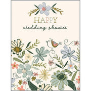 Wedding Greeting Card - Shower Flowers and Bird GINA B DESIGNS